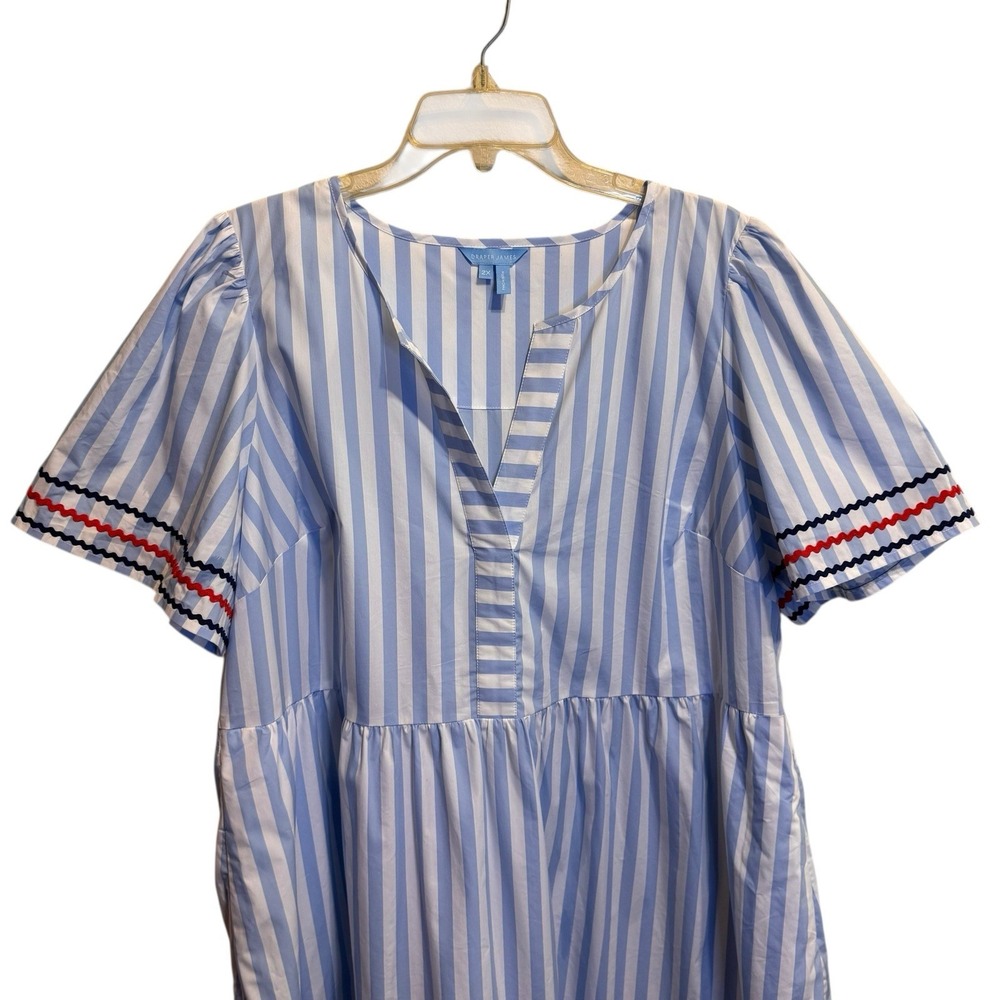 Draper James Blue Striped Midi Dress Katherine Nautical Theme - Picture 9 of 9